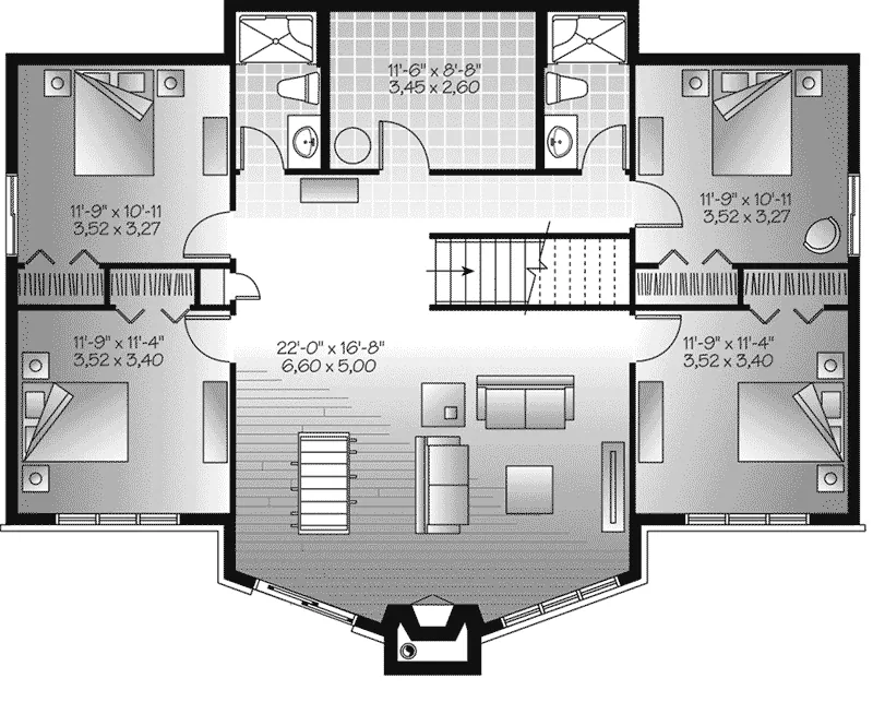 Waterfront Home Plan Lower Level 032D-1084