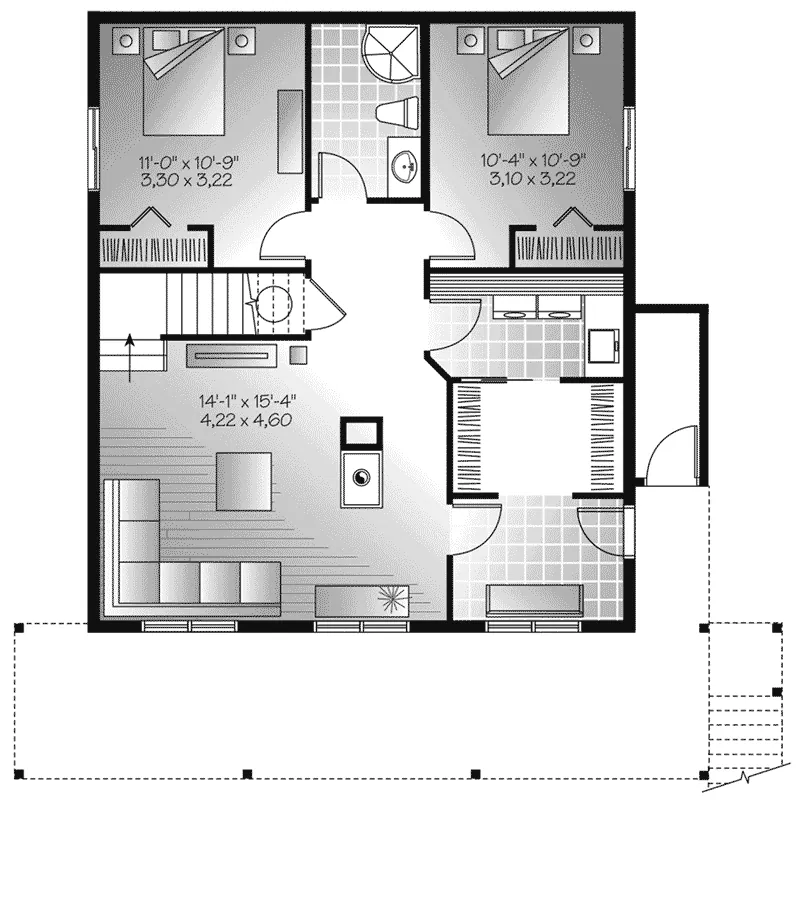 Mountain House Plan Lower Level Floor - 032D-1085 - Shop House Plans and More