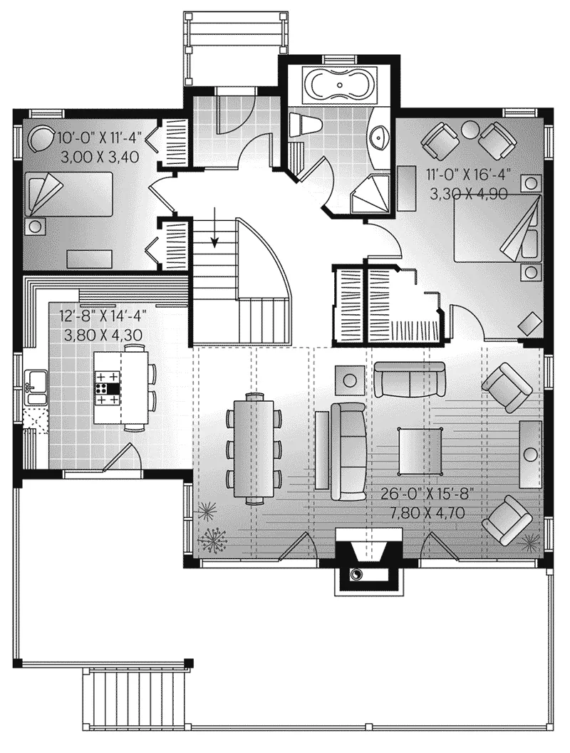Ranch Home Plan First Floor 032D-1086