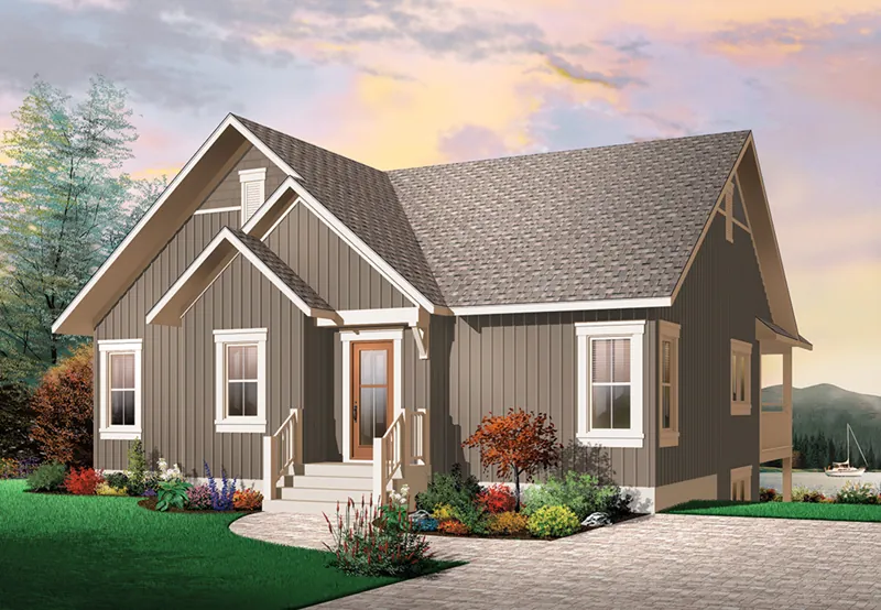 Rustic House Plan Front of Home - 032D-1086 - Shop House Plans and More