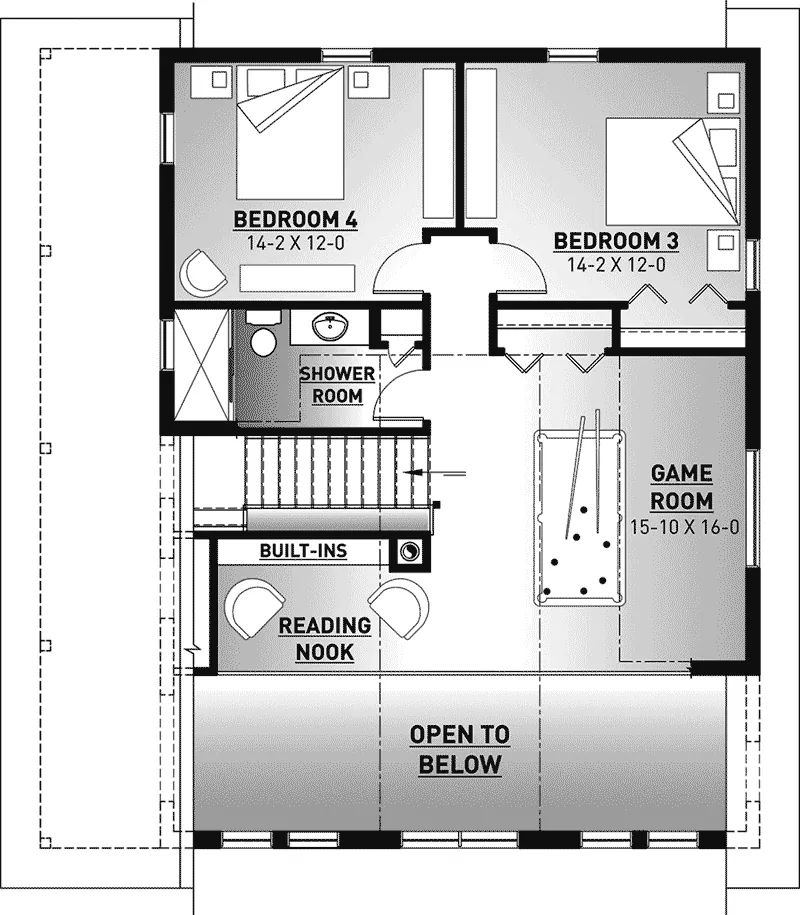 Craftsman House Plan Second Floor - 032D-1106 - Shop House Plans and More
