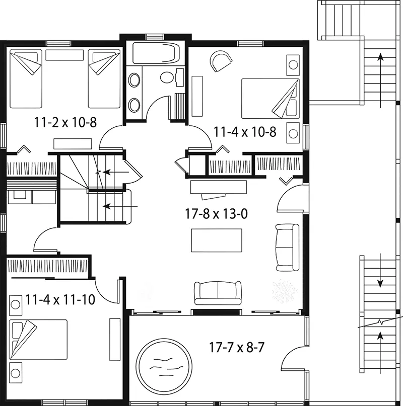 Mountain Home Plan First Floor 032D-1119