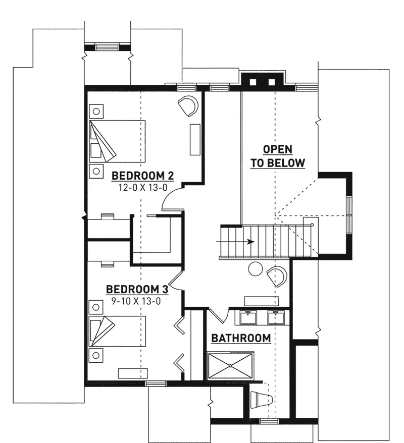 Craftsman Home Plan Second Floor 032D-1144
