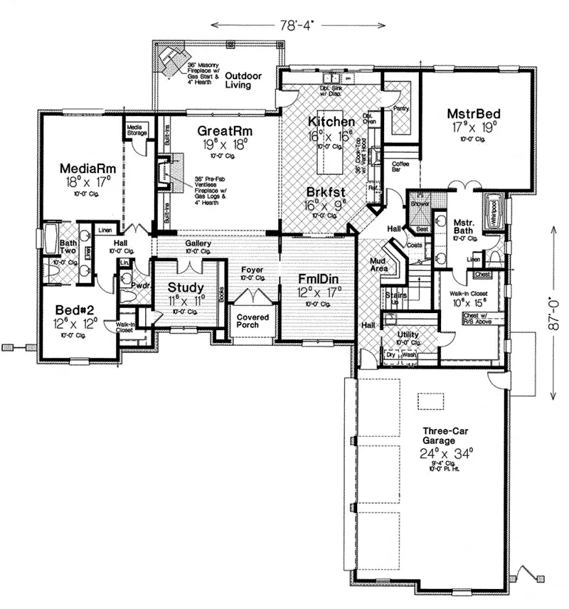 European House Plan First Floor - Lachlan Luxury European Home 036D-0220 - Shop House Plans and More