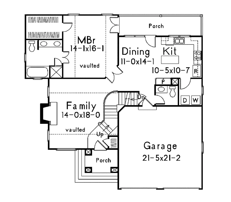 Southern Home Plan First Floor 040D-0006