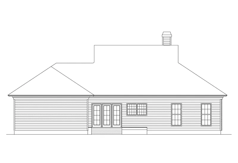 Cape Cod & New England House Plan Rear Elevation - Livingston Country Acadian Home 040D-0014 - Shop House Plans and More