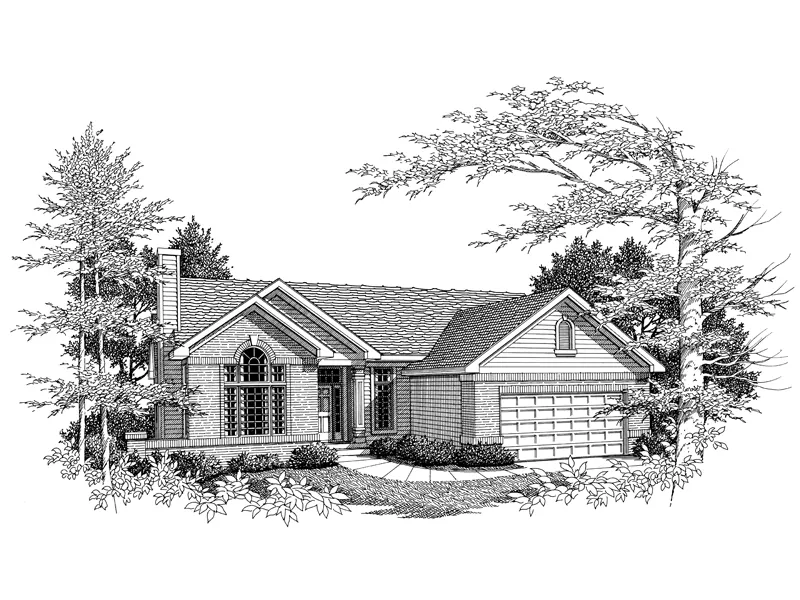 Ranch House Plan Front of Home - 051D-0005 - Shop House Plans and More