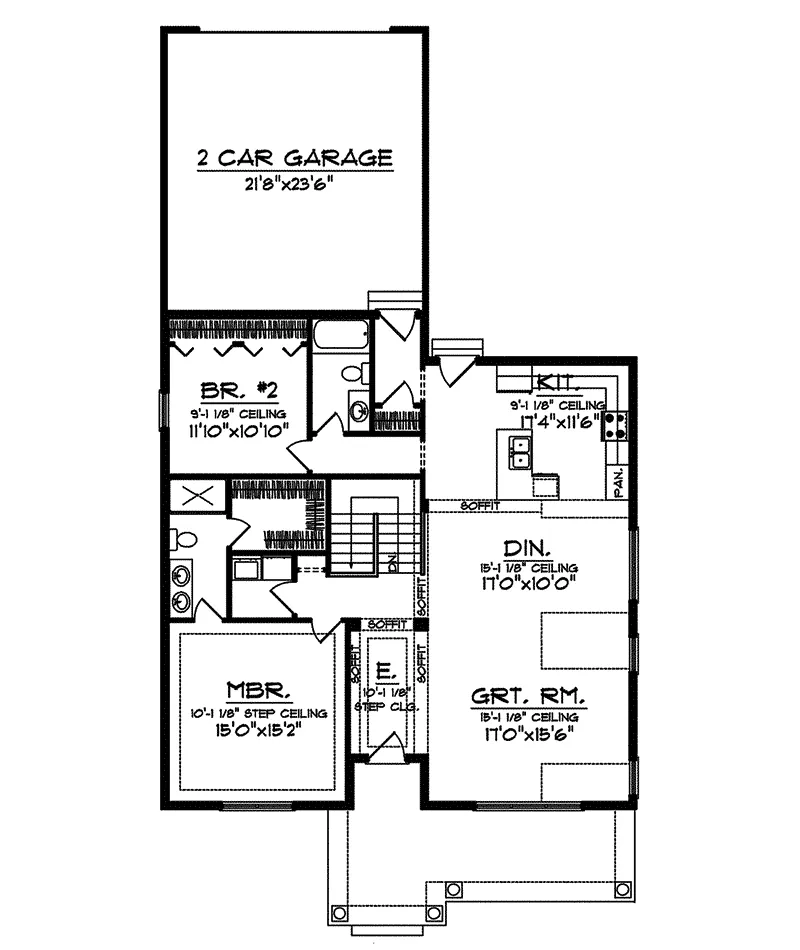 Traditional Home Plan First Floor 051D-0610