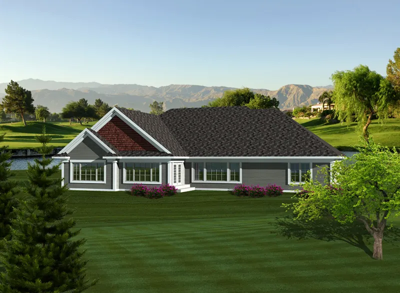 Country House Plan Rear Photo 01 - Martin Pines Ranch Home 051D-0749 - Shop House Plans and More