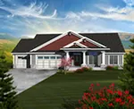 Rustic House Plan Front of Home - Cainelle Craftsman Ranch Home 051D-0750 - Search House Plans and More