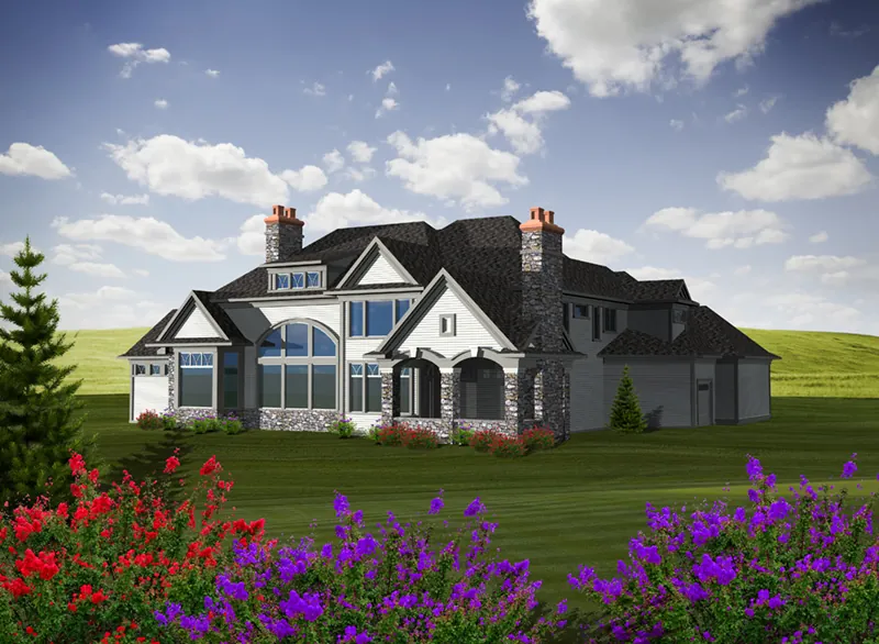 Traditional House Plan Rear Photo 01 - Lorianne European Luxury Home 051D-0755 - Shop House Plans and More