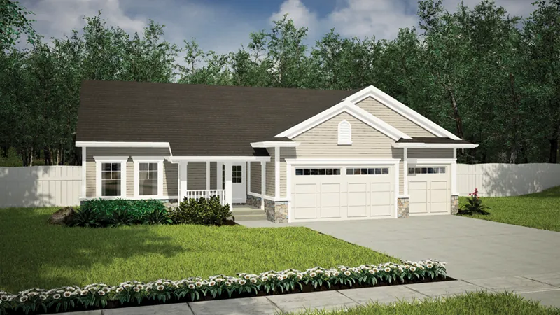 Craftsman House Plan Front of Home - Torrell Craftsman Home 051D-0757 - Shop House Plans and More