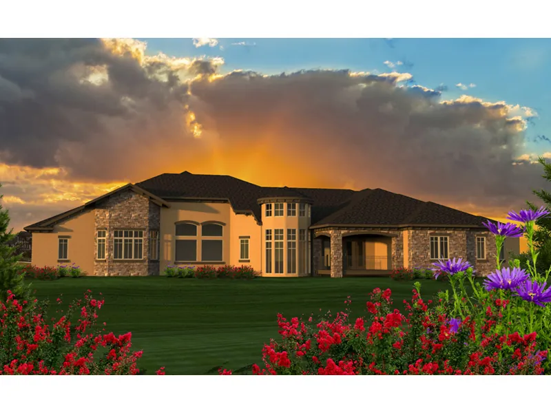 Florida House Plan Rear Photo 01 - Faracci Italian Luxury Home 051D-0825 - Search House Plans and More