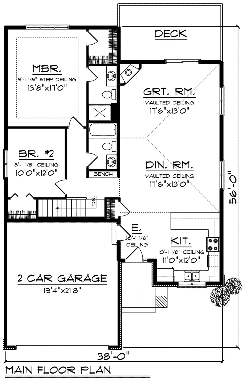 Arts & Crafts Home Plan First Floor 051D-0826
