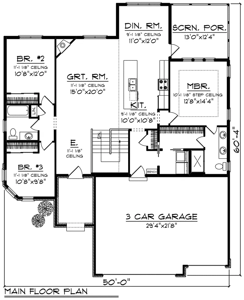 Florida House Plan First Floor - Sereno Italian Ranch Home 051D-0831 - Shop House Plans and More