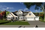 Craftsman House Plan Front of Home - York Traditional Home 051D-0876 - Shop House Plans and More