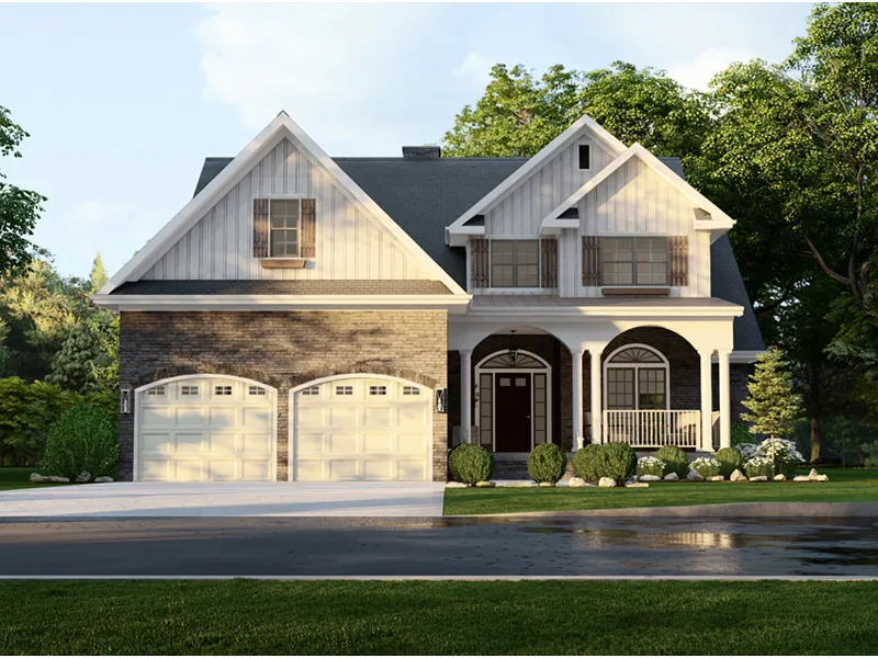 Rustic House Plan Front Photo 01 - Charlevoix Creek Country Home 055D-0215 - Search House Plans and More