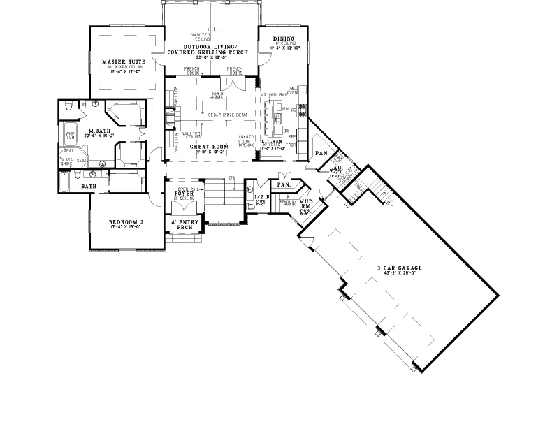 English Cottage Home Plan First Floor 055D-0937