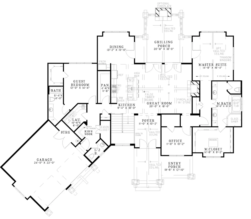 Vacation Home Plan First Floor 055D-0940