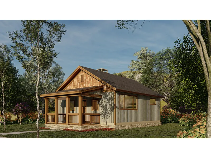 Ranch House Plan Front Photo 02 - Ridge View Rustic Cabin 055D-0941 - Shop House Plans and More