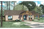 Vacation House Plan Front of Home - Cozy Getaway Lake Cabin 055D-0944 - Search House Plans and More