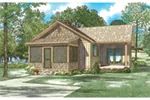 Lake House Plan Front of Home - Moss Pond Rustic Cabin 055D-0946 - Shop House Plans and More