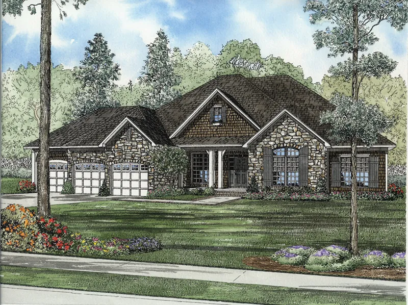 Country House Plan Front of Home - Dogwood Drive Country Home 055D-0947 - Search House Plans and More