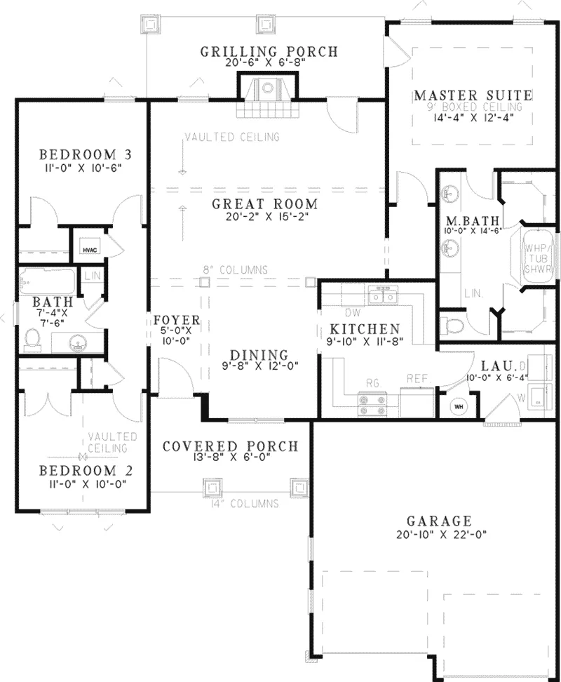 Arts & Crafts Home Plan First Floor 055D-0953