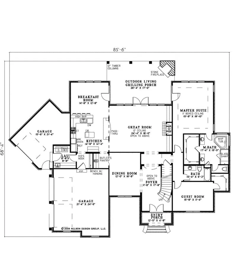 Country French House Plan First Floor - Agnes Hill Luxury Home 055D-0956 - Search House Plans and More