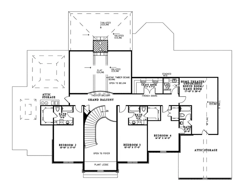 Luxury Home Plan Second Floor 055D-0957