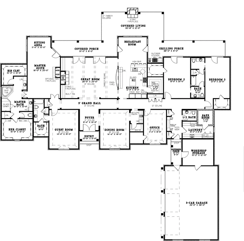 European Home Plan First Floor 055D-0958
