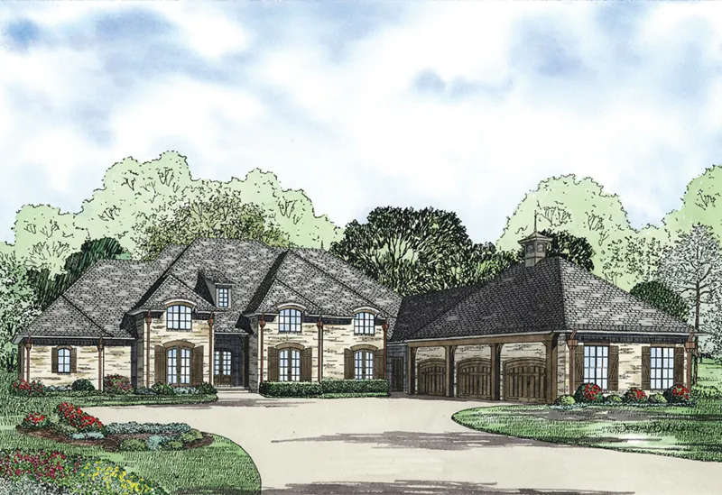 Ranch House Plan Front Image - Wilmer Valley Luxury Home 055D-0958 - Shop House Plans and More