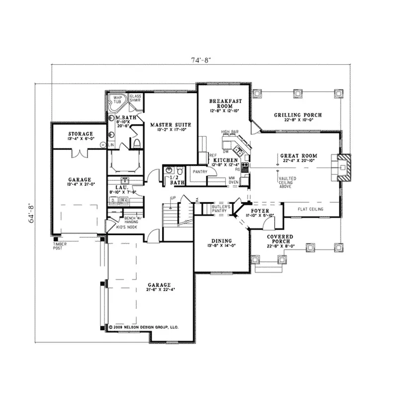 Craftsman House Plan First Floor - Santee Trail Rustic Home 055D-0959 - Shop House Plans and More