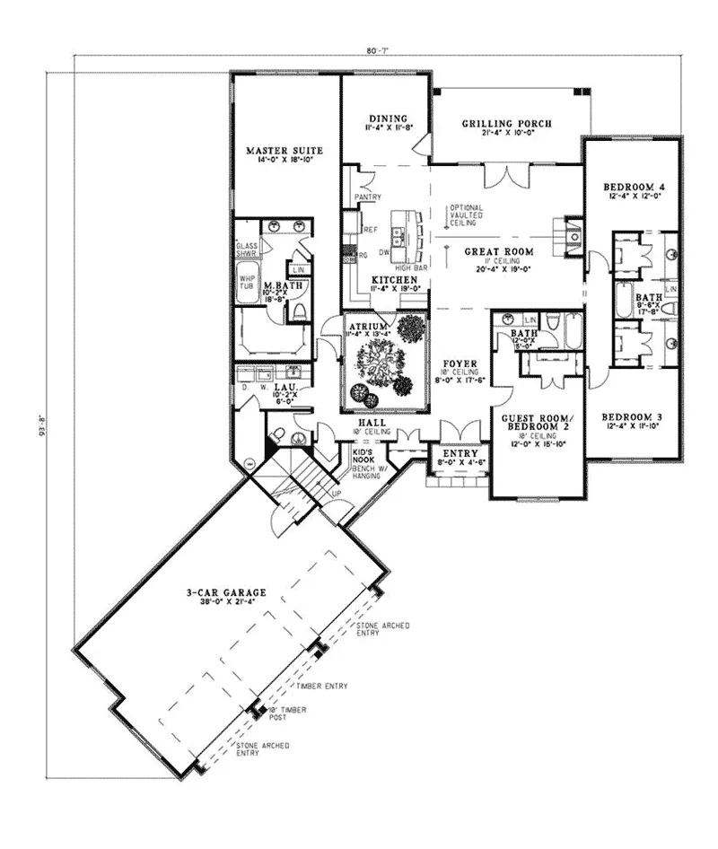 Mountain House Plan First Floor - Mayshire European Home 055D-0961 - Shop House Plans and More