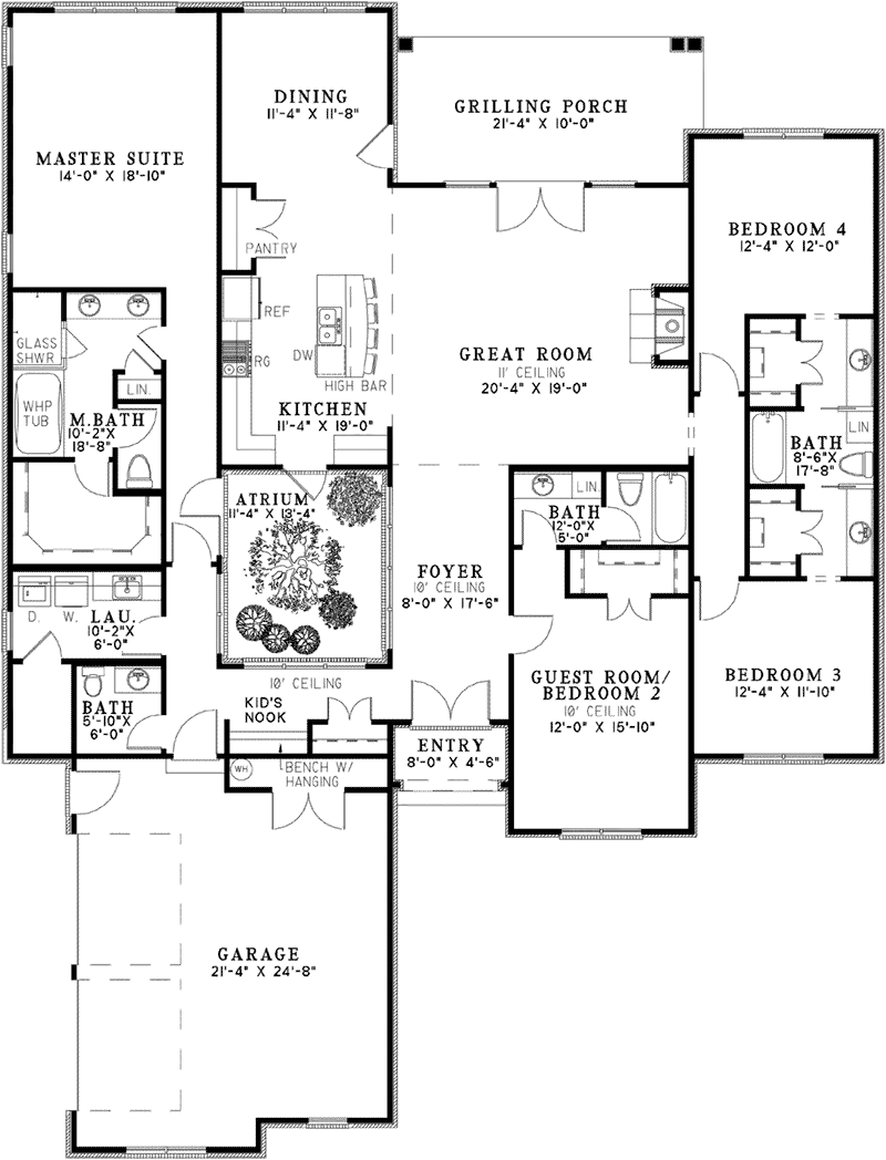 Traditional House Plan First Floor - Layton Circle Ranch Home 055D-0962 - Shop House Plans and More