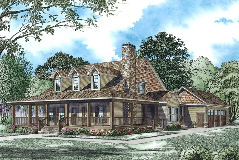 Traditional House Plan Front Image - Raven Ranch Country Home 055D-0976 - Shop House Plans and More