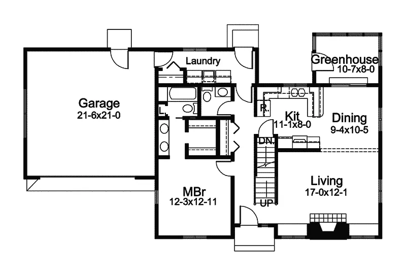Traditional Home Plan First Floor 057D-0021