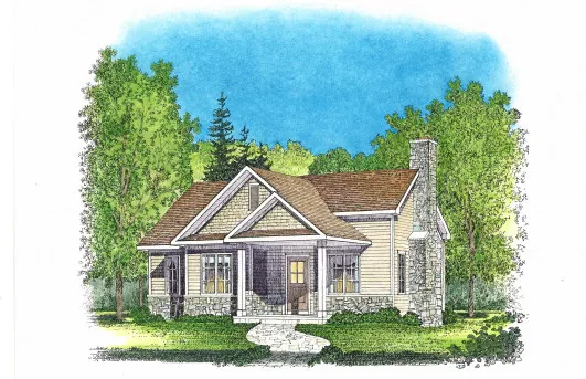 Cabin & Cottage House Plan Front Image - Mill River Cottage Home 058D-0195 - Shop House Plans and More