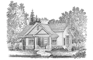 Cabin & Cottage House Plan Front Image of House - Mill River Cottage Home 058D-0195 - Shop House Plans and More