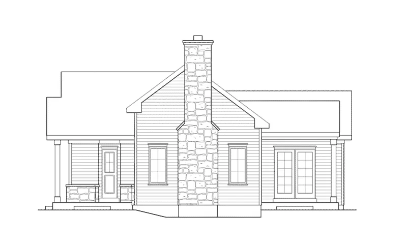 Cabin & Cottage House Plan Right Elevation - Mill River Cottage Home 058D-0195 - Shop House Plans and More