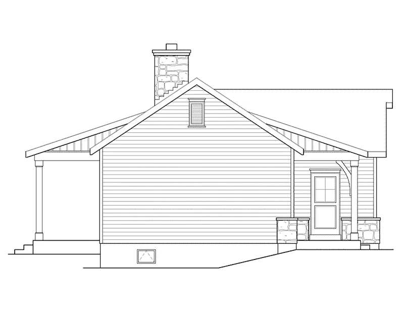 Rustic House Plan Left Elevation - Sawyer Hill Cottage Home 058D-0196 - Shop House Plans and More