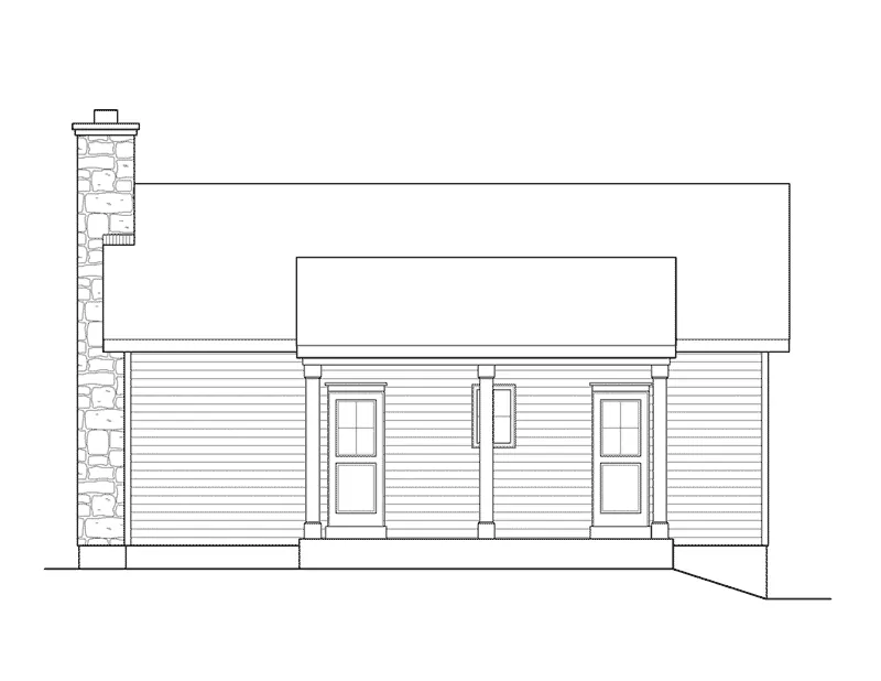 Rustic House Plan Rear Elevation - Sawyer Hill Cottage Home 058D-0196 - Shop House Plans and More