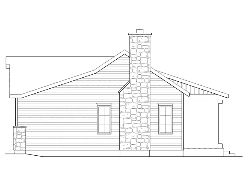 Rustic House Plan Right Elevation - Sawyer Hill Cottage Home 058D-0196 - Shop House Plans and More