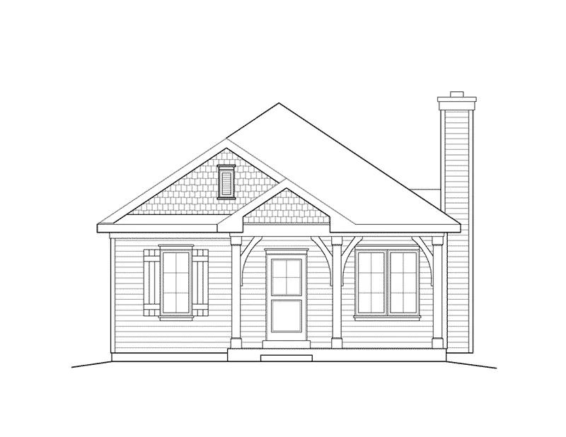 Vacation House Plan Front Elevation - Everett Creek Country Cottage 058D-0198 - Search House Plans and More
