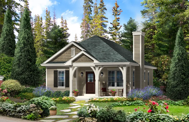 Vacation House Plan Front of Home - Everett Creek Country Cottage 058D-0198 - Search House Plans and More
