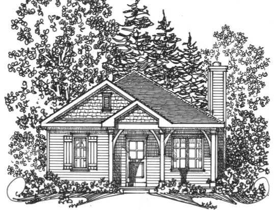 Vacation House Plan Front Image of House - Everett Creek Country Cottage 058D-0198 - Search House Plans and More