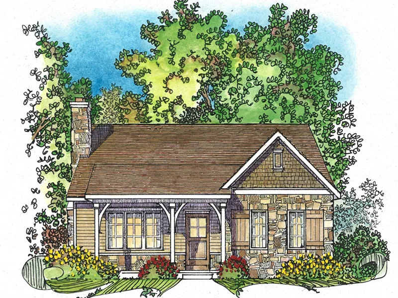 Arts & Crafts House Plan Front Image - Deer Lake Rustic Cottage Home 058D-0200 - Search House Plans and More