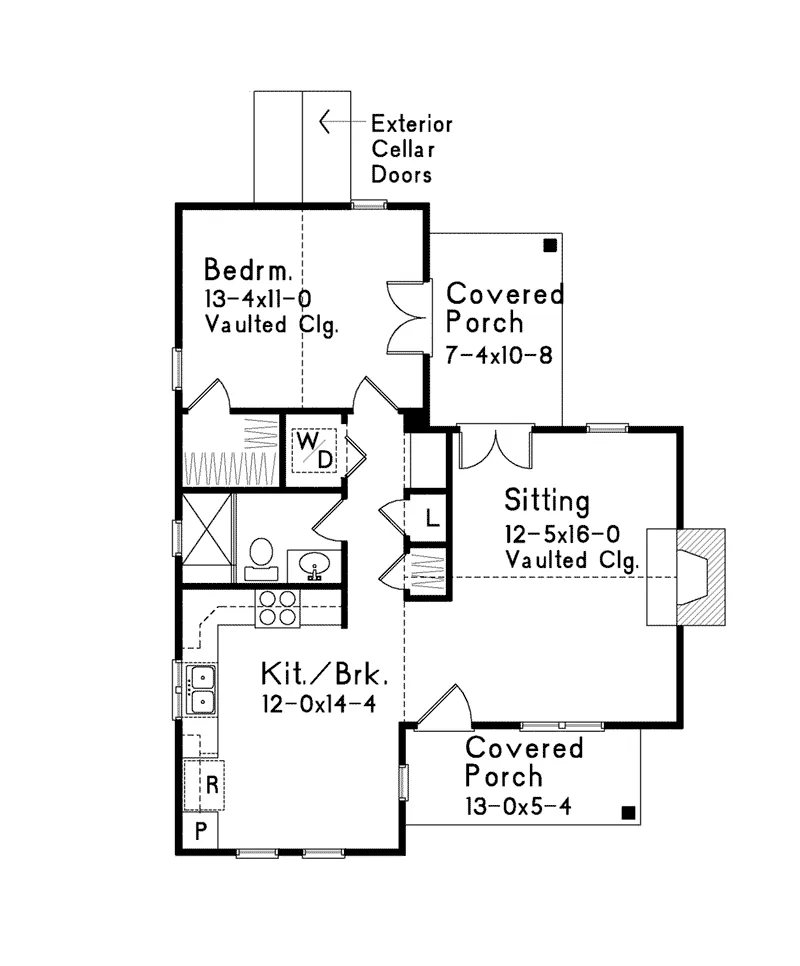 Country Home Plan First Floor 058D-0202