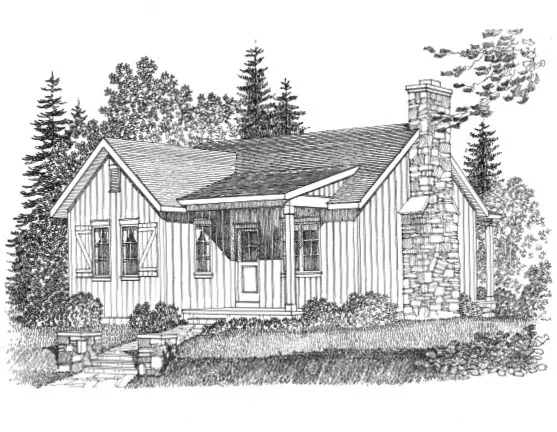 Lake House Plan Front Image of House - Gatehill Rustic Cabin Home 058D-0202 - Search House Plans and More