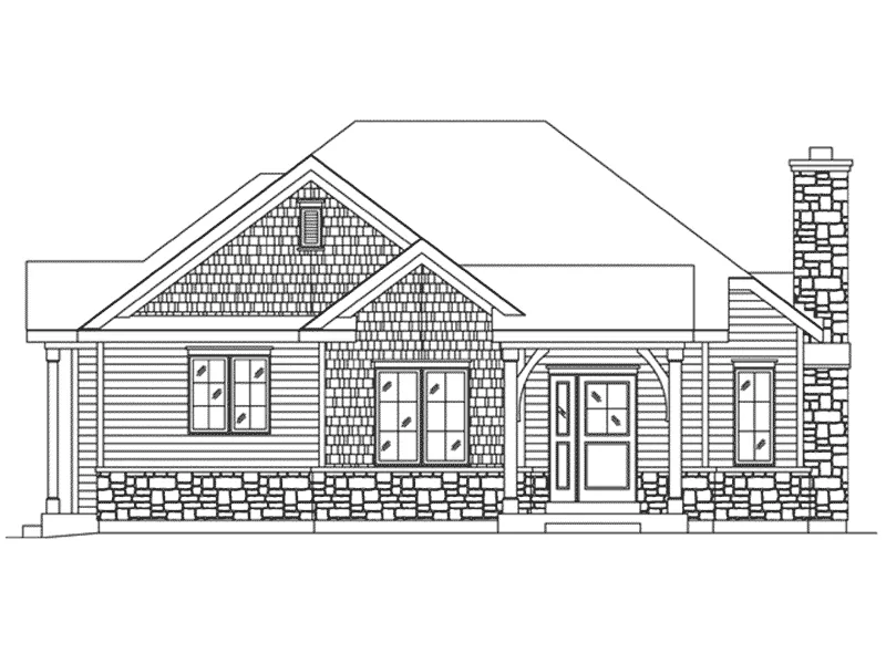 Shingle House Plan Front Elevation - Jake Creek Country Cabin Home 058D-0203 - Search House Plans and More